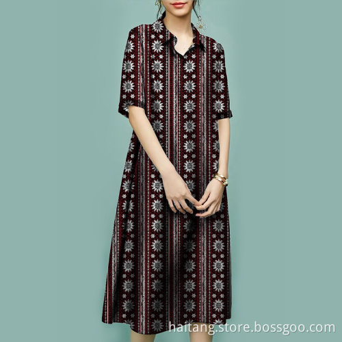 Digital Printing Fabric Polyester Blend Shirts Woven Garment